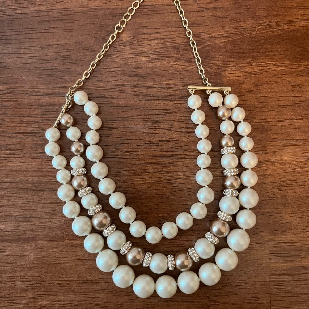 Kate Spade Parlour Pearl Triple Strand Necklaace